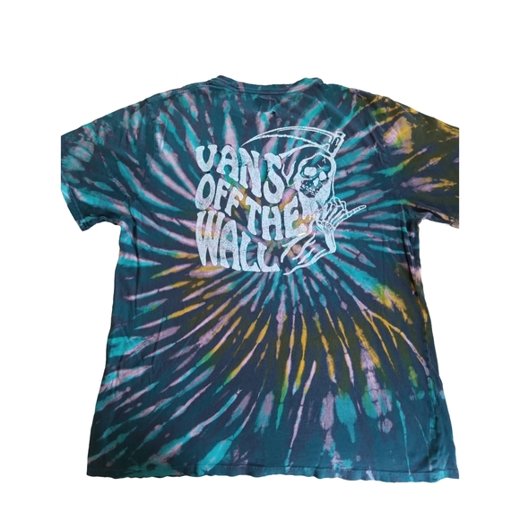 Vans Vintage Multicolor Short Sleeve Spiral Tyr Dye Tee. Lots Of Distressing - Picture 2 of 12